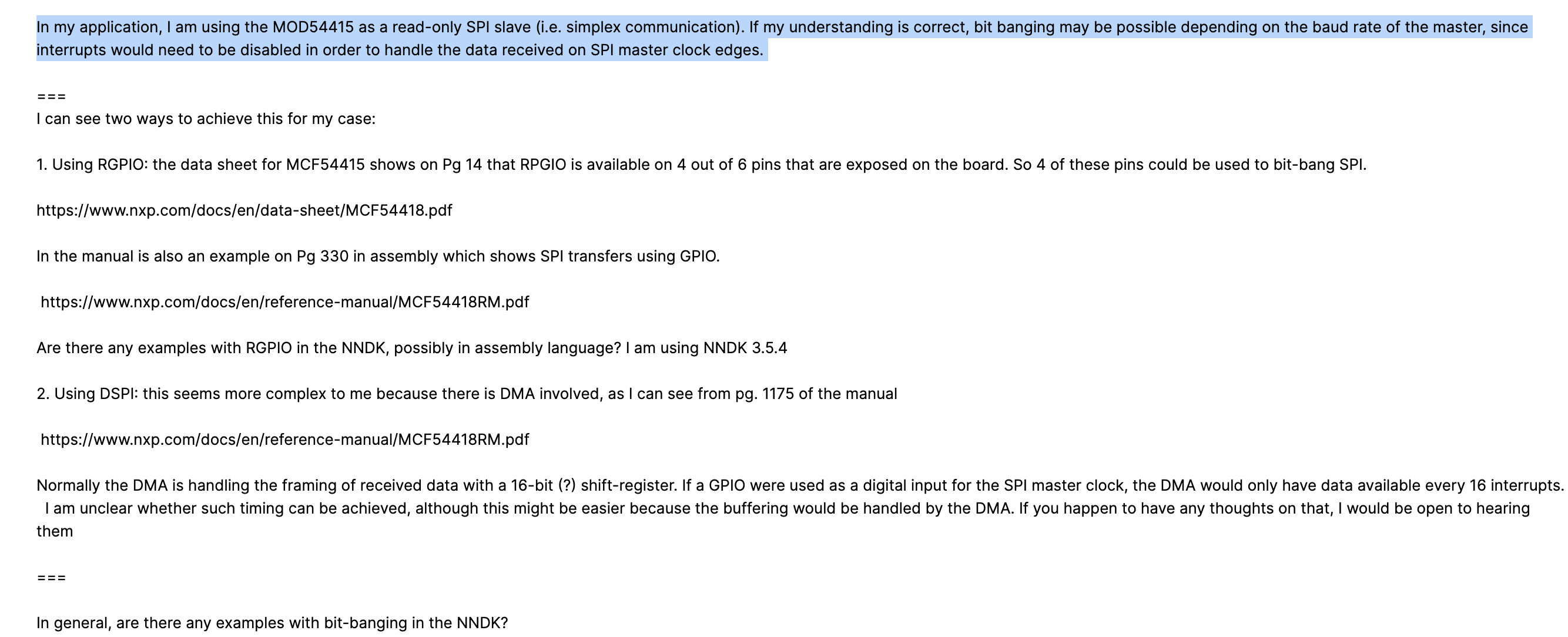 Bit-banging depends on rate of master